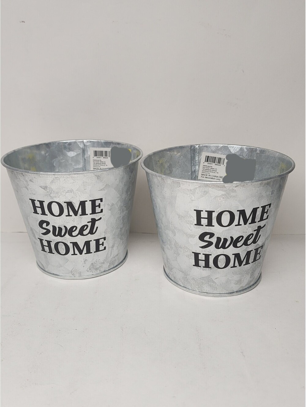 Decorative Metal Pots “Home Sweet Home” Set Of 2
